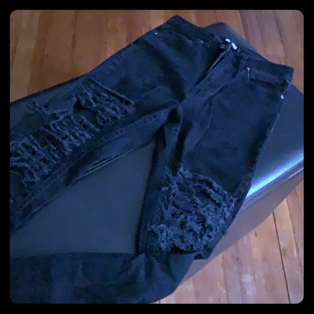 Black ripped jeans